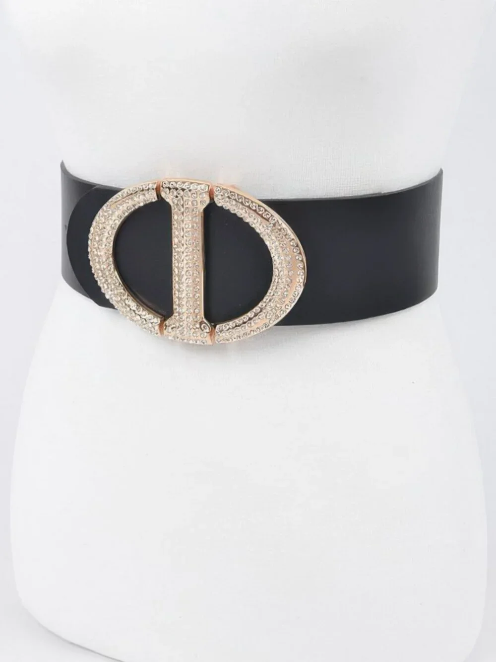 Rhinestone Fashion Belt - Black